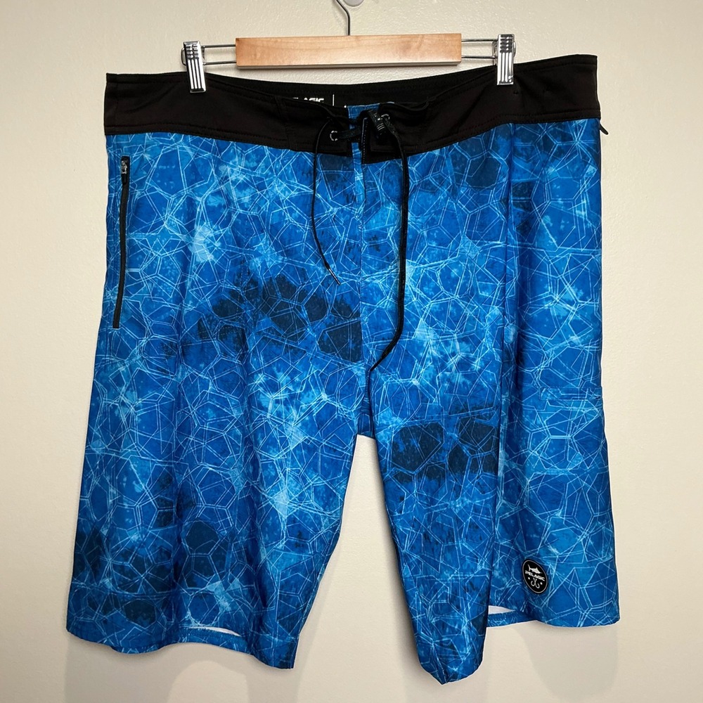 Pelagic Board Shorts Mens 40 Blue Hydro-Lite Fishing Swim Trunks EUC
